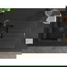 Mexen Andres évier en granit à 1,5 cuvette avec égouttoir 1000 x 500 mm Noir/ Argent métallique siphon Noir - 6515101510-73-B