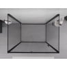 Mexen Exo-3S cabine de douche à 3 parois ouvrante 135 x 100 cm, transparente, noire - 819-135-100-70-00-3S