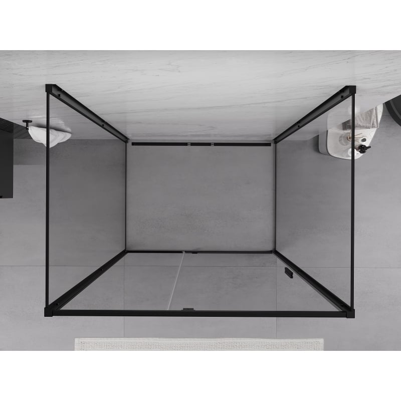 Mexen Exo-R 3S cabine de douche à 3 parois, 110 x 120 cm, transparente, noire - 819-110-120-70-00-3S