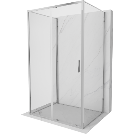 Mexen Exo-3S cabine de douche à 3 parois coulissante 135 x 80 cm, transparente, chrome - 8151-135-080-01-00-3S