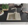 Mexen Enzo évier en granit à 1 bac avec égouttoir et robinet de cuisine Duero, beige - 6506-69-671600-69
