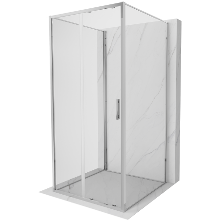 Mexen Exo-S 3S cabine de douche à 3 parois coulissante 90 x 90 cm, transparent, chrome - 8151-090-090-01-00-3S