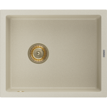Mexen Pedro évier en granit à 1 cuve 560 x 460 mm, Beige, siphon Or - 6508561000-69-G