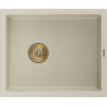 Mexen Pedro évier en granit 1 bac 560 x 460 mm, beige, siphon doré - 6508561000-69-G