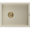 Mexen Pedro évier en granit à 1 cuve 560 x 460 mm, Beige, siphon Or - 6508561000-69-G
