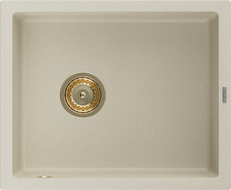 Mexen Pedro évier en granit à 1 cuve 560 x 460 mm, Beige, siphon Or - 6508561000-69-G