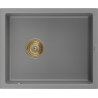 Mexen Pedro évier en granit à 1 cuve 560 x 460 mm, Gris, siphon Or - 6508561000-71-G