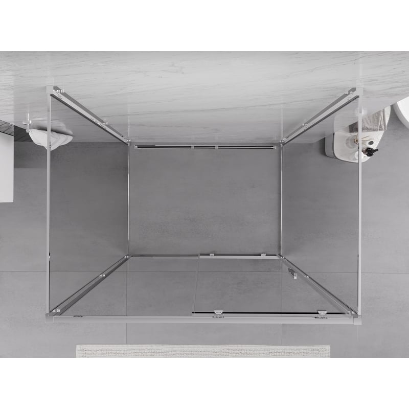 Mexen Exo-3S cabine de douche à 3 parois coulissantes 160 x 90 cm, transparent, chrome - 8151-160-090-01-00-3S