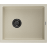 Mexen Pedro évier en granit 1 bac 560 x 460 mm, beige, siphon noir - 6508561000-69-B