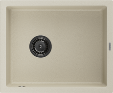 Mexen Pedro évier en granit 1 bac 560 x 460 mm, beige, siphon noir - 6508561000-69-B