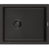 Mexen Pedro évier en granit 1 bac 560 x 460 mm, noir/or métallique, siphon noir - 6508561000-75-B