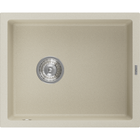 Mexen Pedro évier en granit 1 bac 560 x 460 mm, beige, siphon chromé - 6508561000-69