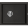 Mexen Pedro Évier en granit 1 bac 560 x 460 mm, noir/doré métallique, siphon chromé - 6508561000-75