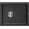 Mexen Pedro évier en granit 1 bac 560 x 460 mm, noir moucheté, siphon chrome - 6508561000-76