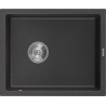 Mexen Pedro évier en granit à 1 bac 560 x 460 mm, noir moucheté, siphon chromé - 6508561000-76