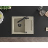 Mexen Enzo évier de cuisine en granit à 1 bac avec égouttoir et robinet de cuisine Duero, beige - 6506-69-671600-70