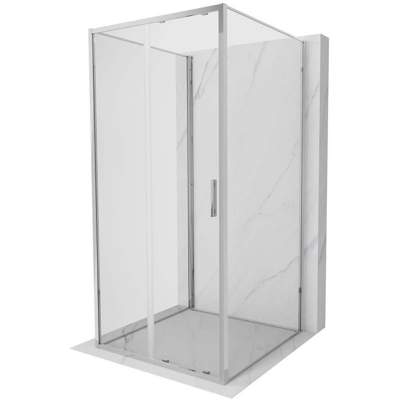 Mexen Exo-3S cabine de douche à 3 parois coulissante 110 x 110 cm, transparent, chrome - 8151-110-110-01-00-3S