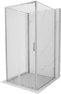 Mexen Exo-S 3S cabine de douche 3 parois coulissante 110 x 110 cm, transparent, chrome - 8151-110-110-01-00-3S