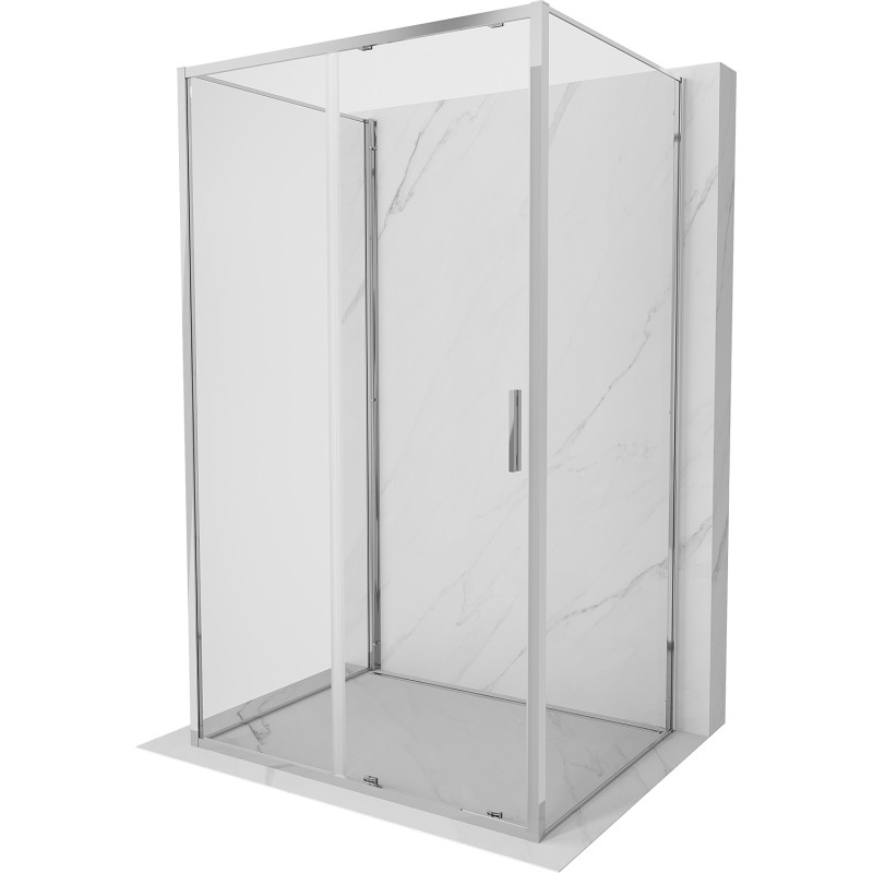 Mexen Exo-S 3S cabine de douche à 3 parois coulissante 120 x 110 cm, transparente, chrome - 8151-120-110-01-00-3S