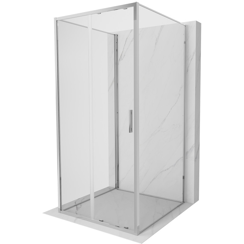 Mexen Exo-S 3S cabine de douche 3 parois coulissante 120 x 120 cm, transparent, chrome - 8151-120-120-01-00-3S