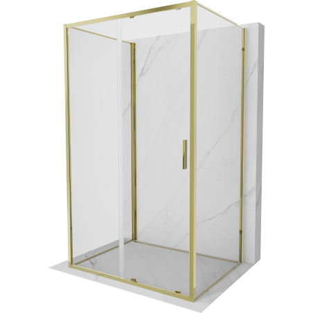 Mexen Exo-3S cabine de douche coulissante à 3 côtés 105 x 95 cm, transparente, or - 8151-105-095-50-00-3S