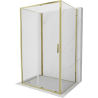 Mexen Exo-S 3S cabine de douche à 3 parois coulissante 160 x 95 cm, transparente, dorée - 8151-160-095-50-00-3S