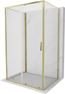 Mexen Exo-S 3S cabine de douche à 3 parois coulissante 160 x 95 cm, transparente, dorée - 8151-160-095-50-00-3S