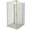 Mexen Exo-S 3S cabine de douche 3 parois coulissante 120 x 120 cm, transparent, dorée - 8151-120-120-50-00-3S