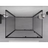 Mexen Exo-S 3S cabine de douche 3 parois coulissante 130 x 70 cm, transparent, noir - 8151-130-070-70-00-3S