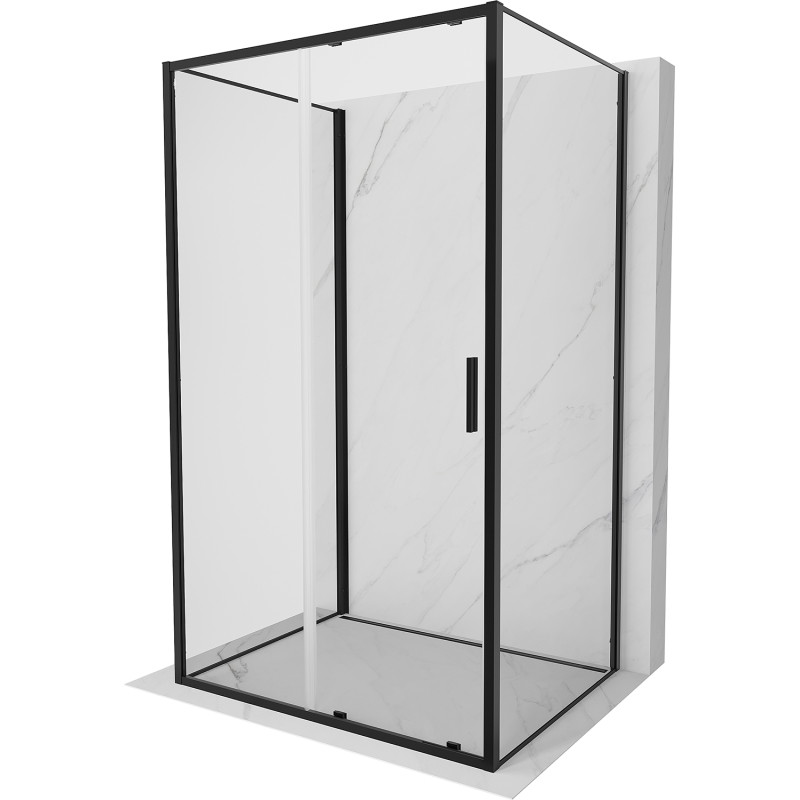 Mexen Exo-S 3S cabine de douche à 3 parois coulissante 145 x 70 cm, transparent, noir - 8151-145-070-70-00-3S