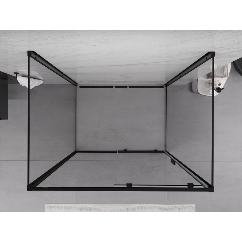 Mexen Exo-S 3S cabine de douche à 3 parois coulissante 145 x 70 cm, transparent, noir - 8151-145-070-70-00-3S