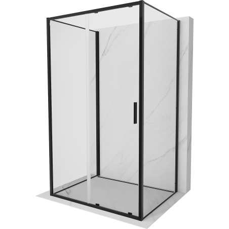 Mexen Exo-S 3S cabine de douche 3 parois coulissante 125 x 80 cm, transparent, noir - 8151-125-080-70-00-3S