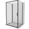 Mexen Exo-S 3S cabine de douche 3 parois coulissante 125 x 80 cm, transparent, noir - 8151-125-080-70-00-3S