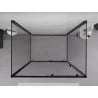 Mexen Exo-S 3S cabine de douche 3 parois coulissante 125 x 80 cm, transparent, noir - 8151-125-080-70-00-3S