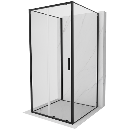 Mexen Exo-3S cabine de douche à 3 parois coulissante 95 x 95 cm, transparent, noir - 8151-095-095-70-00-3S