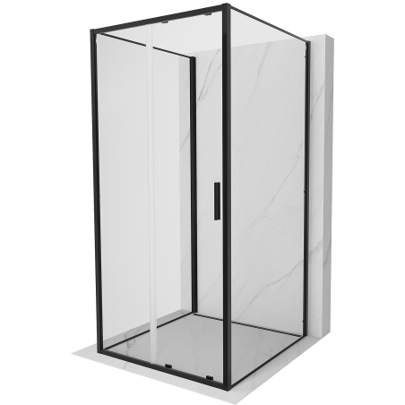 Mexen Exo-S 3S cabine de douche coulissante à 3 parois 110 x 110 cm, transparente, noire - 8151-110-110-70-00-3S