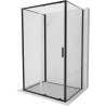 Mexen Exo-S 3S cabine de douche 3 parois coulissante 145 x 100 cm, transparent, noir - 8151-145-100-70-00-3S