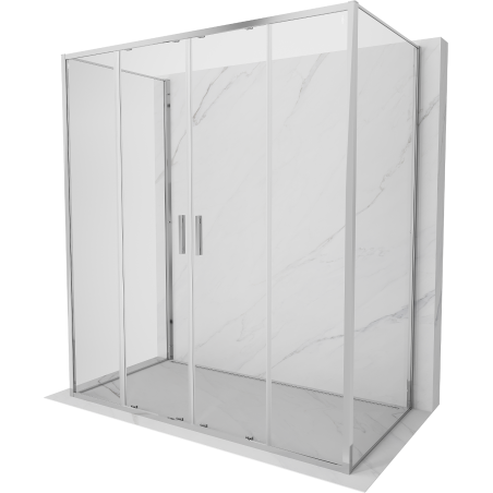 Mexen Exo-S Duo 3S cabine de douche 3 murs coulissante 190 x 70 cm, transparent, chrome - 8152-190-070-01-00-3S