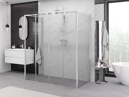 Mexen Exo-S Duo 3S cabine de douche 3 murs coulissante 190 x 70 cm, transparent, chrome - 8152-190-070-01-00-3S