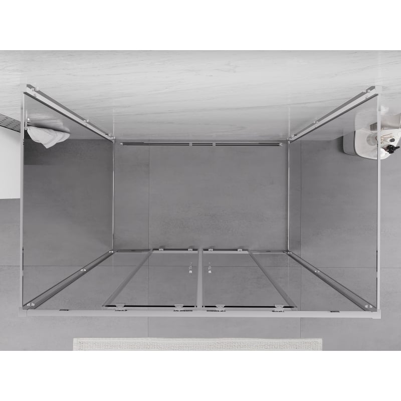 Mexen Exo-3S cabine de douche 3 parois coulissante 130 x 75 cm, transparent, chromé - 8152-130-075-01-00-3S