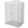 Mexen Exo-S Duo 3S cabine de douche 3 parois coulissante 140 x 75 cm, transparent, chrome - 8152-140-075-01-00-3S