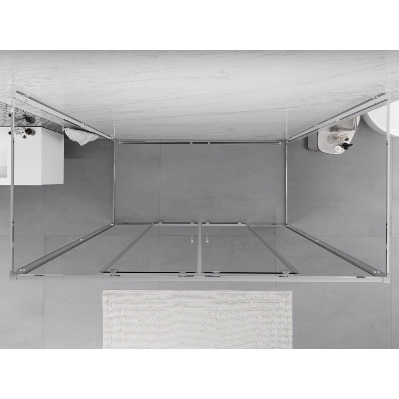 Mexen Exo-S Duo 3S cabine de douche à 3 parois coulissante 170 x 75 cm, transparent, chromée - 8152-170-075-01-00-3S