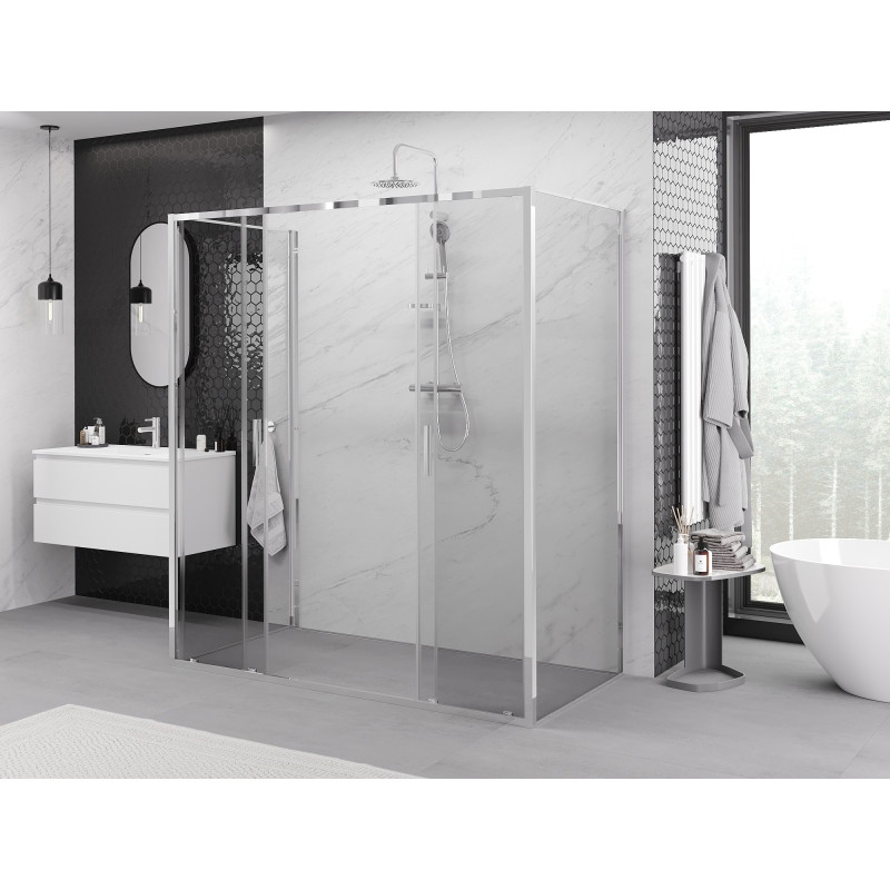 Mexen Exo-S Duo 3S cabine de douche coulissante 3 côtés 200 x 75 cm, transparent, chrome - 8152-200-075-01-00-3S
