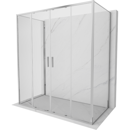 Mexen Exo-3S cabine de douche 3 parois coulissante 190 x 80 cm, transparent, chrome - 8152-190-080-01-00-3S