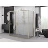 Mexen Exo-3S cabine de douche à 3 parois coulissante 190 x 70 cm, transparente, dorée - 8152-190-070-50-00-3S