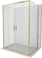 Mexen Exo-S Duo 3S cabine de douche à 3 faces coulissante 150 x 75 cm, transparent, or - 8152-150-075-50-00-3S