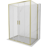 Mexen Exo-3S cabine de douche à 3 parois coulissante 160 x 80 cm, transparente, dorée - 8152-160-080-50-00-3S