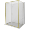 Mexen Exo-S Duo 3S cabine de douche à 3 parois coulissante 130 x 85 cm, transparent, dorée - 8152-130-085-50-00-3S