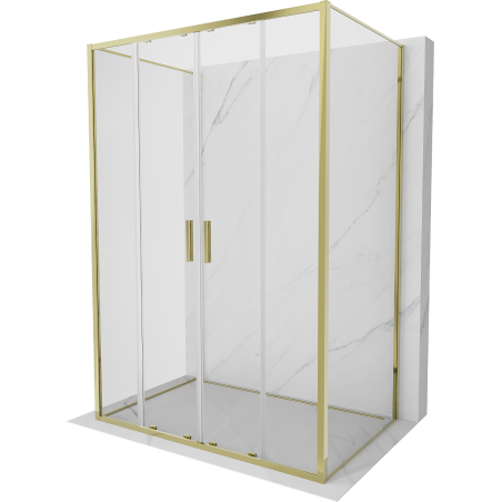 Mexen Exo-3S cabine de douche à 3 parois coulissante 160 x 85 cm, transparent, or - 8152-160-085-50-00-3S