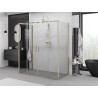 Mexen Exo-S Duo 3S cabine de douche à 3 parois coulissantes 170 x 90 cm, transparent, or - 8152-170-090-50-00-3S